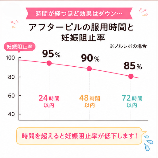 アフターピルの服用時間と妊娠阻止率